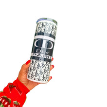 Load image into Gallery viewer, Stylish Dior Inspired Tumbler Cup | Handcrafted with Permanent Vinyl and Epoxy Resin for Long-Lasting Use
