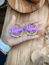 Load image into Gallery viewer, Custom Bamboo Name Earrings - LoverByNature
